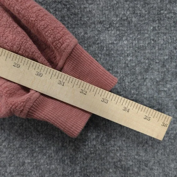 Faherty Sweater Womens XL Pink Beach Fleece Quarter Zip Pullover Casual Preppy - Picture 12 of 12